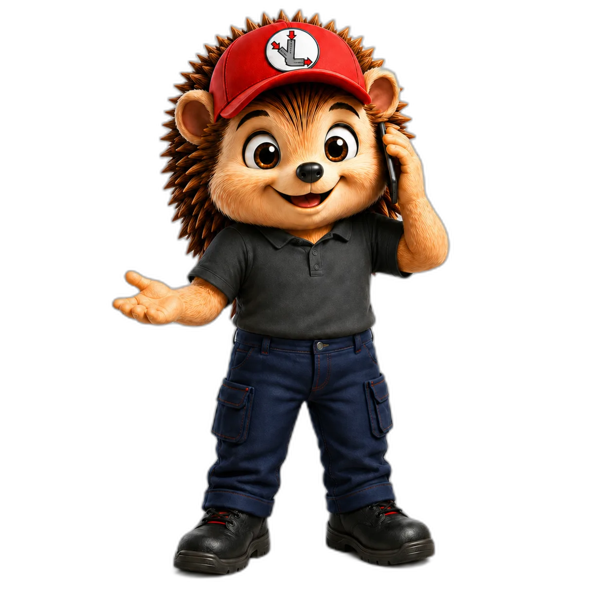 Mascotte au téléphone — étape 1, prise de contact