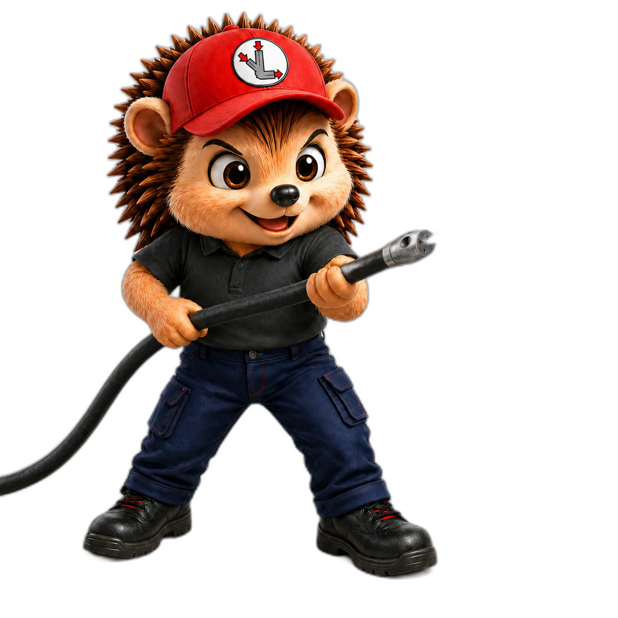 Mascotte avec pistolet haute pression — étape 2, débouchage